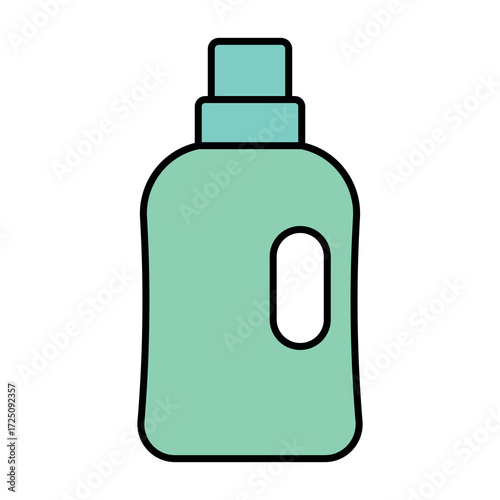
An illustration of a colored cleaning product icon on a white background