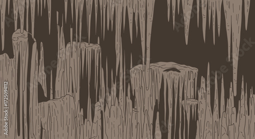 Intricate Abstract Texture, Cave Stalactites, Dark Environment, Digital Artwork, Rustic Vibe, Aerial View, Organic Design