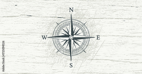 Compass Design, Graphic Art, Minimalistic Style, Digital Illustration, Creative Environment
