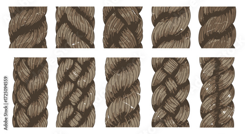Illustrative Ropes Textures, Artistic Patterns, Graphic Design, Digital Art, Creative Backgrounds, Close-Up, Rope Motif
