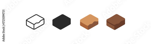Geometric cube icons: outline, solid, and gradient designs