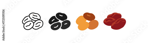 Coffee bean variations: minimalist and colorful illustrations of arabica and robusta beans