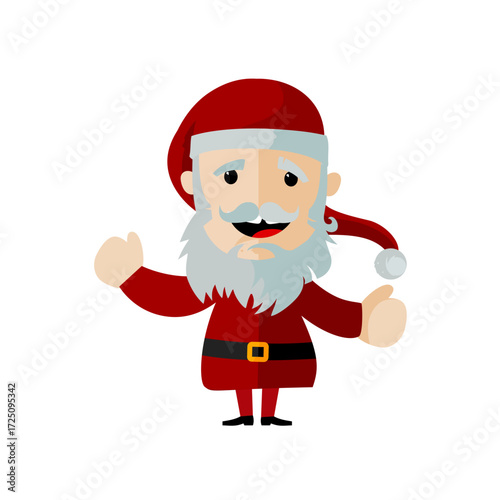 Cute santa claus christmas character flat design