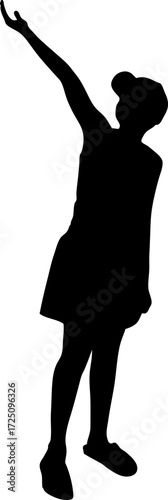 Silhouette of a young boy shows up with a hand