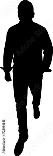Silhouette of a man walking