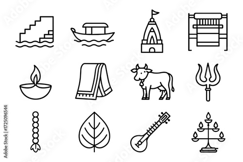 Linear icons of indian culture: architecture, religion, and tradition