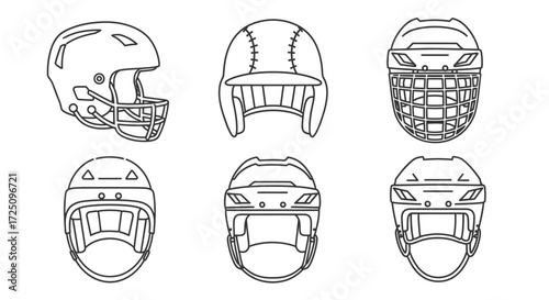 Action Sports Gear Illustration in a Minimalist Style for Athletic Design Enthusiasts