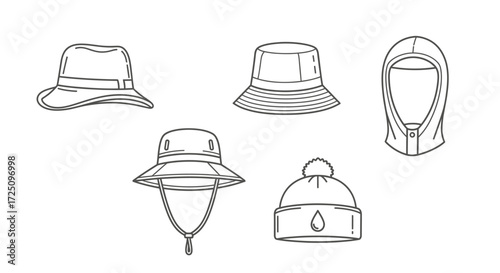 Versatile Headwear for Every Adventure, Fashion & Utility, Illustration, Minimalist Style