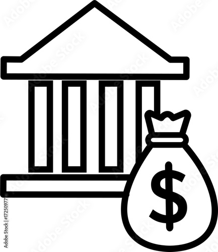 Bank loan icon. Personal loan vector icon. Vector graphics and not Artificial Intelligence, logo illustration. Replaceable vector design.