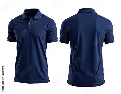 Wallpaper Mural Dark navy polo shirt, front and back views (1) Torontodigital.ca