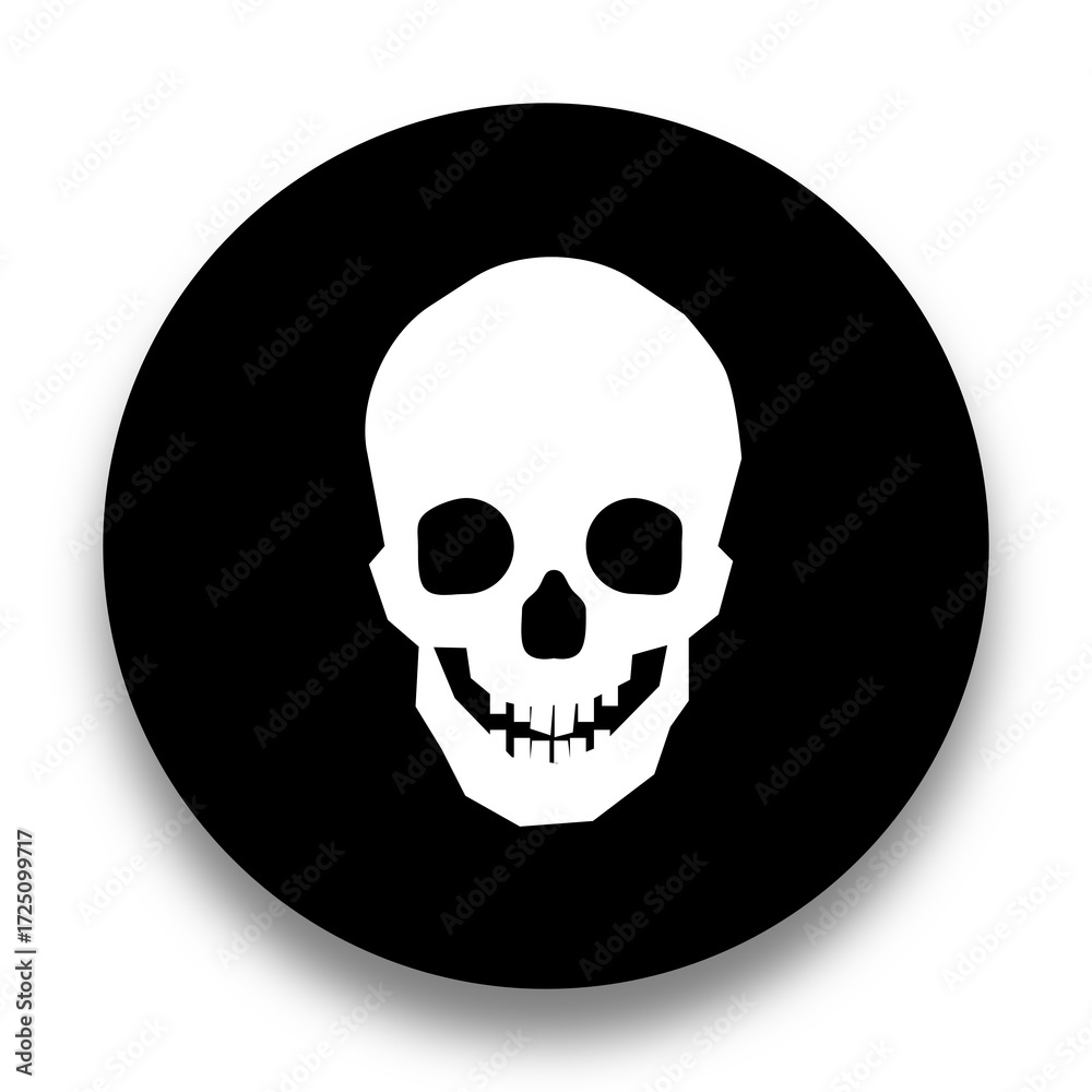 Fototapeta premium black and white illustration of skull icon