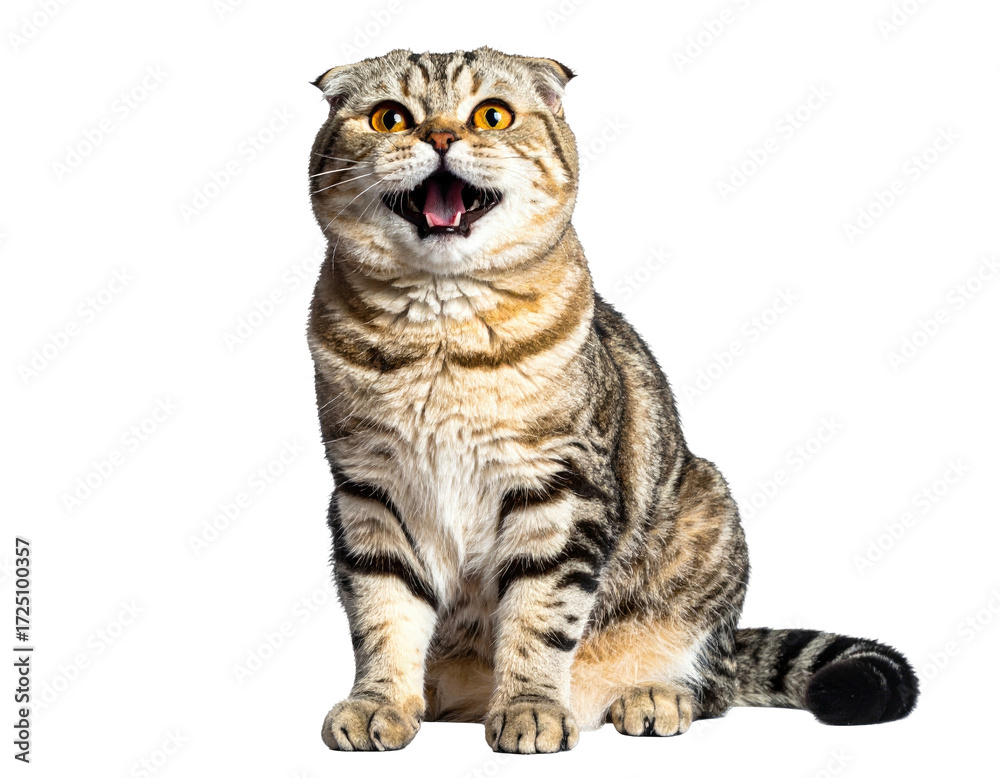 custom made wallpaper toronto digitalA seated cat, mouth agape, with striking folds of fur