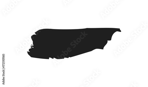 Abstract black paint brush stroke on white background