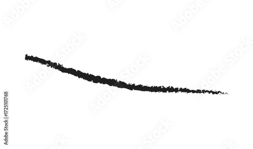 Abstract textured black brush stroke on white background