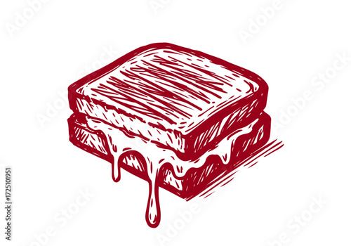 Sandwich hand drawn sketch vector illustration