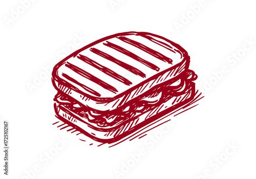 Sandwich hand drawn sketch vector illustration