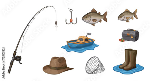 Fishing equipment and accessories for recreational fishing sport