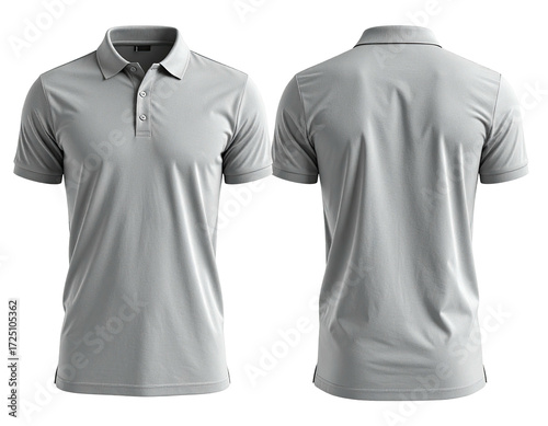 Wallpaper Mural Front and back view of a light gray polo shirt Torontodigital.ca