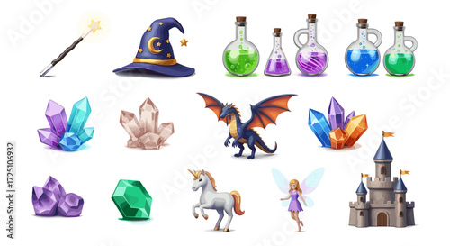 Set of magical objects