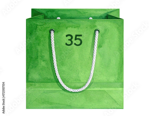 Wallpaper Mural A vibrant green shopping bag with white handles.  Number 35 is visible inside Torontodigital.ca