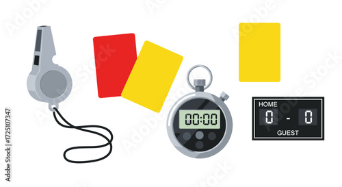 Soccer referee equipment illustration