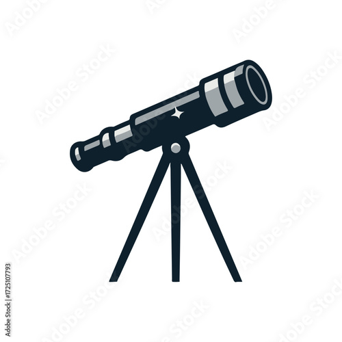 A sleek telescope positioned on a tripod, aimed at a starlit sky, perfect for stargazing