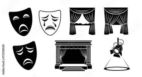 Theater symbols for performance and drama