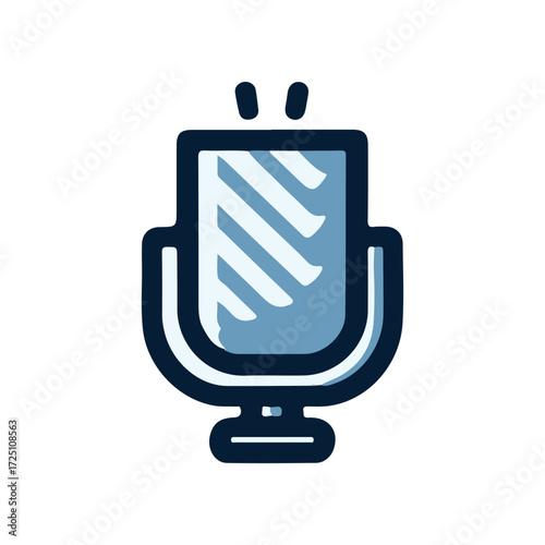 A stylized microphone icon representing audio recording in a modern digital environment
