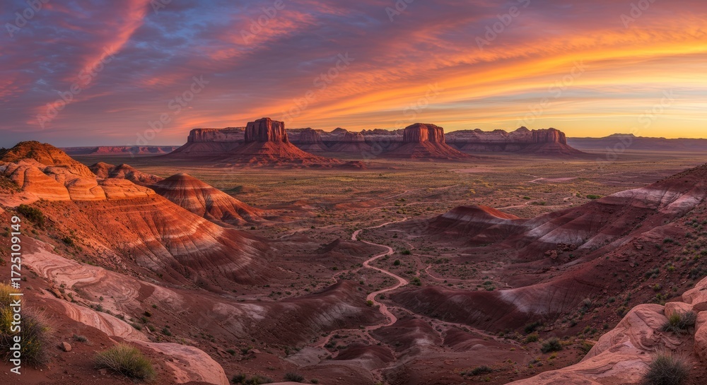 Fototapeta premium Desert landscape at sunrise