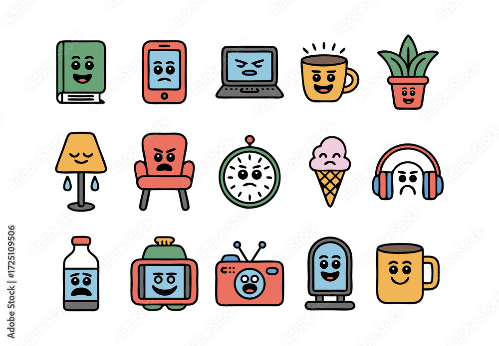 Emotions Objects Emotions Of Objects Layout Stock Template | Adobe Stock