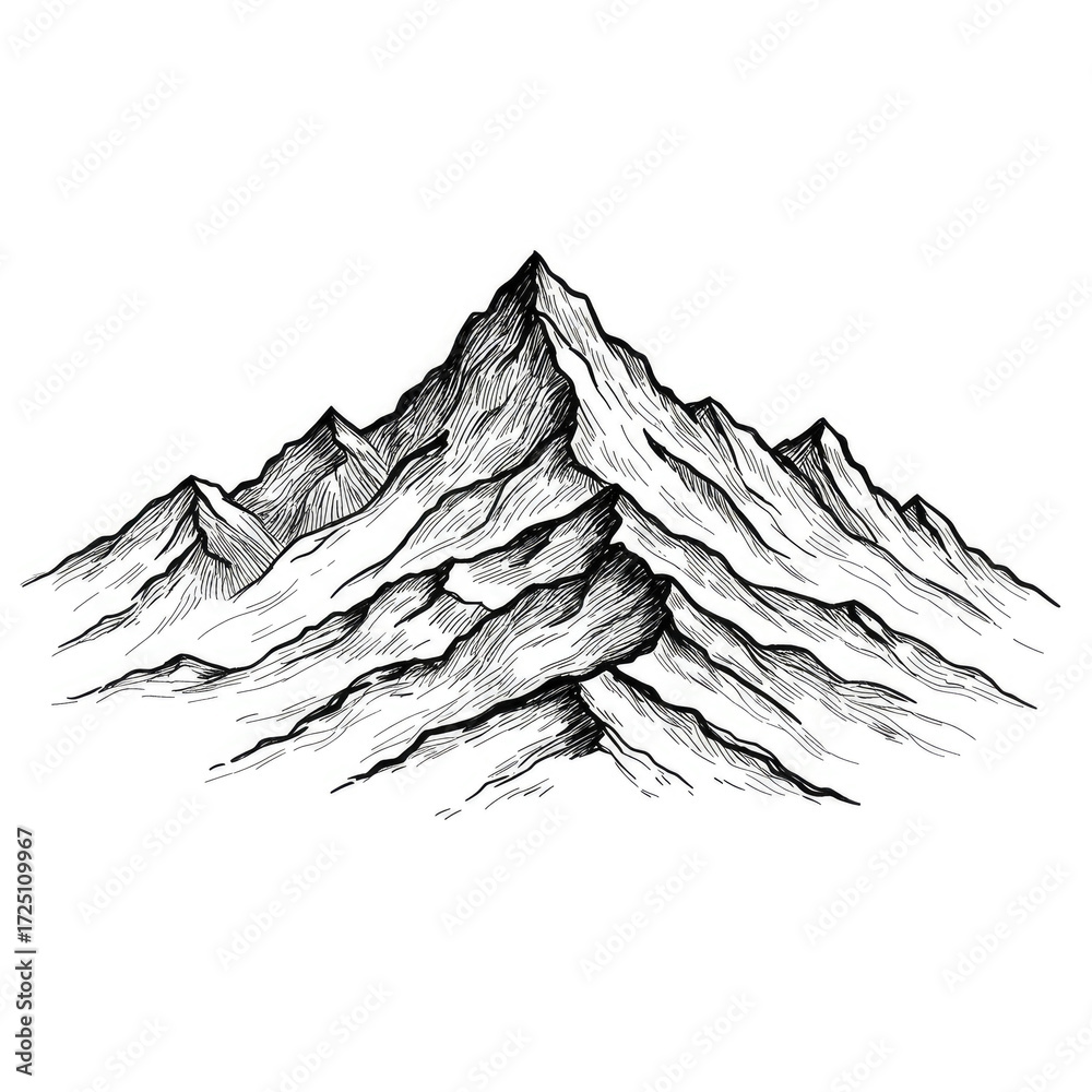 Naklejka premium vector illustration of a mountain landscape