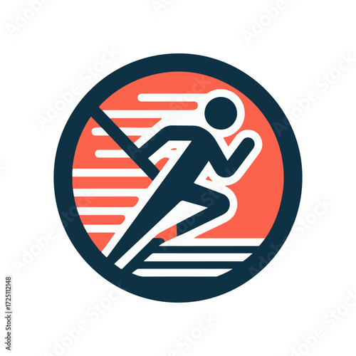 Dynamic silhouette of a runner in motion, symbolizing speed and athleticism against a vibrant background