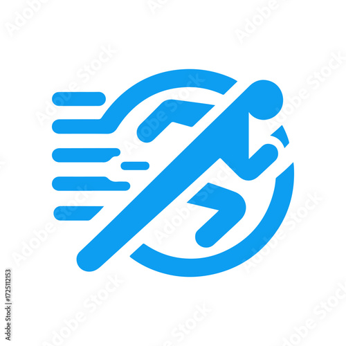 Dynamic silhouette of a runner in motion, symbolizing speed and athleticism in a minimalist design