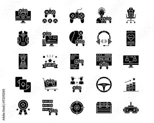 Online Game Line Vector Icons