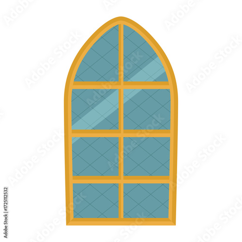 Elegant Gothic Arch Window Design Architectural Illustration