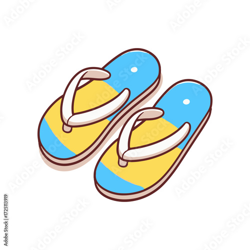 Colorful flip-flops resting on a white surface, perfect for summer beach vibes and relaxation