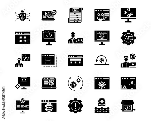 No Code Line Vector Icons