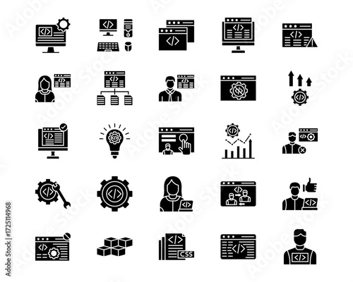 No Code Line Vector Icons
