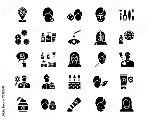 Skincare Line Vector Icons