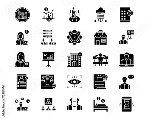 Home Based Business Line Vector Icons