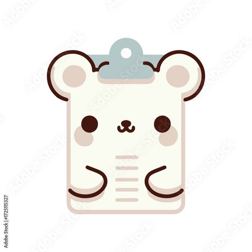 Cute cartoon bear-shaped notepad with a clipboard design, ideal for note-taking and organization