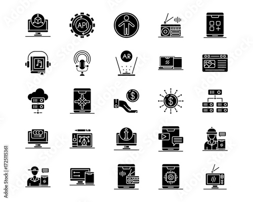 New Media Line Vector Icons