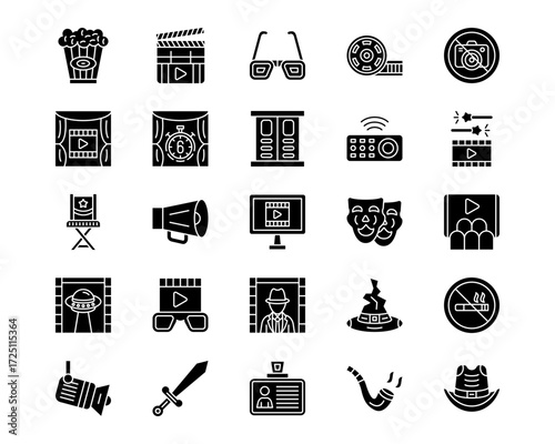 Cinema Line Vector Icons
