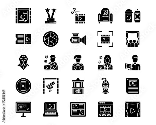 Cinema Line Vector Icons