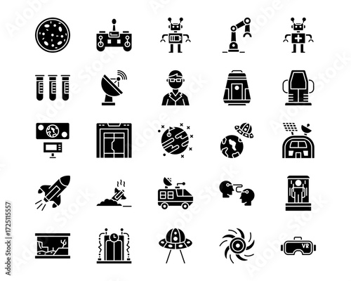 Science Fiction Line Vector Icons