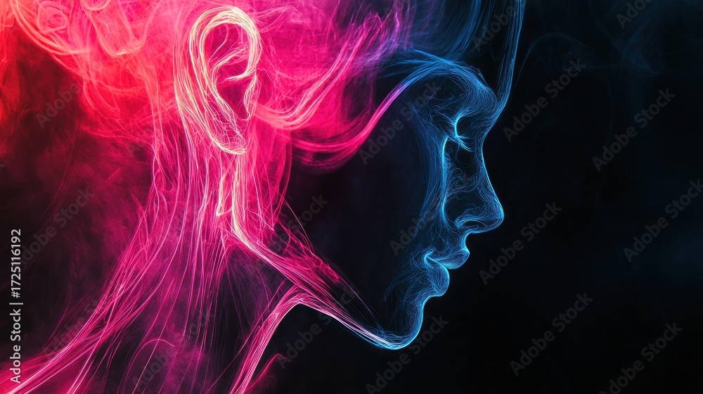 Obraz premium Abstract female profile art