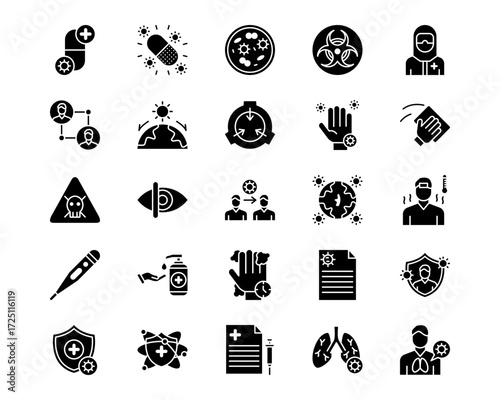 Infectious Diseases Line Vector Icons