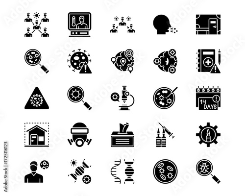 Infectious Diseases Line Vector Icons