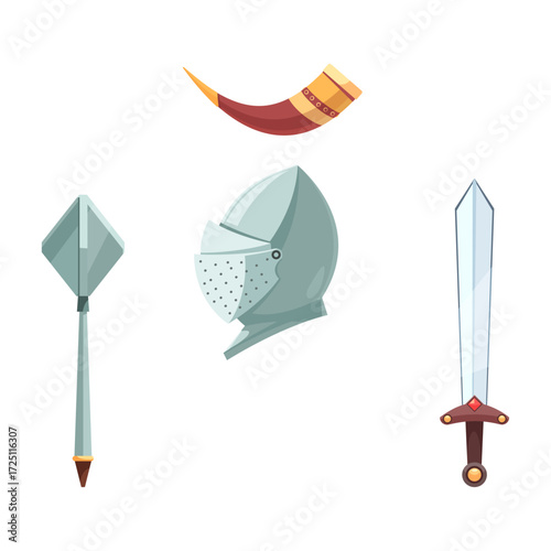 Medieval Knight's Armor and Weapons A Collection of Illustrations