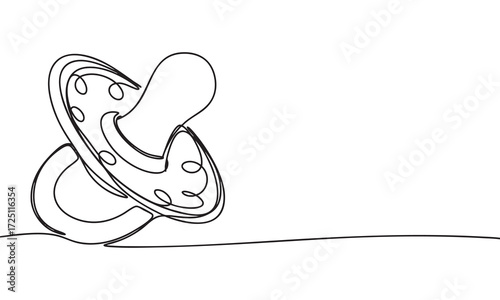 Pacifier continuous line drawing